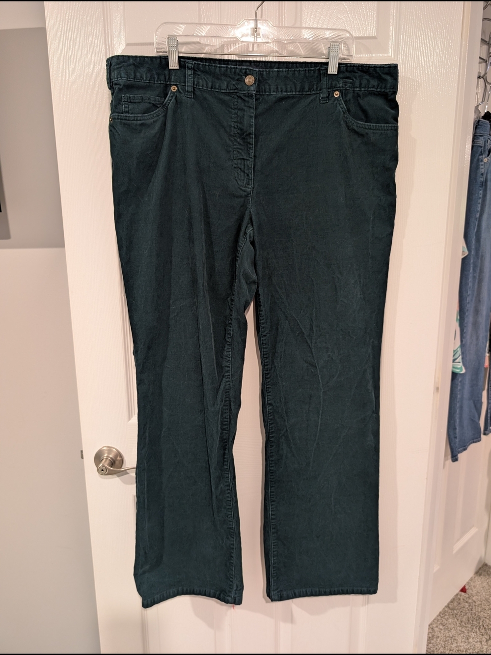 Lands' End Dark Green Corduroy Straight-Leg Jeans in Size 18W